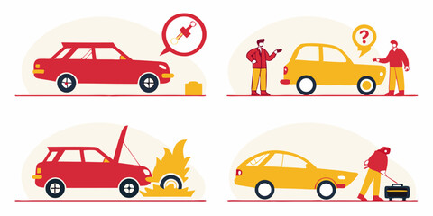 vector illustration of a cartoon car