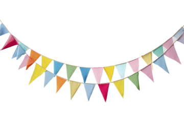 bunting flags on transparent background