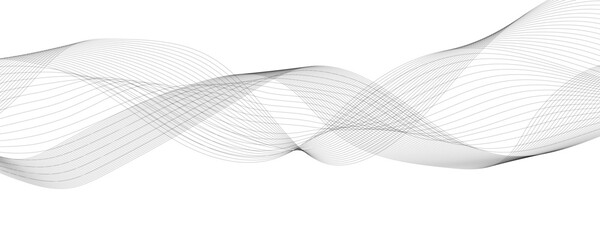 Abstract gray blend curve flow vector stripe digital technology isolated geometric futuristic wave dynamic thin line.  frequency flow business stripe gradient gray vector  template background