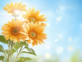 Obraz premium Sunflowers in Soft Light Bloom