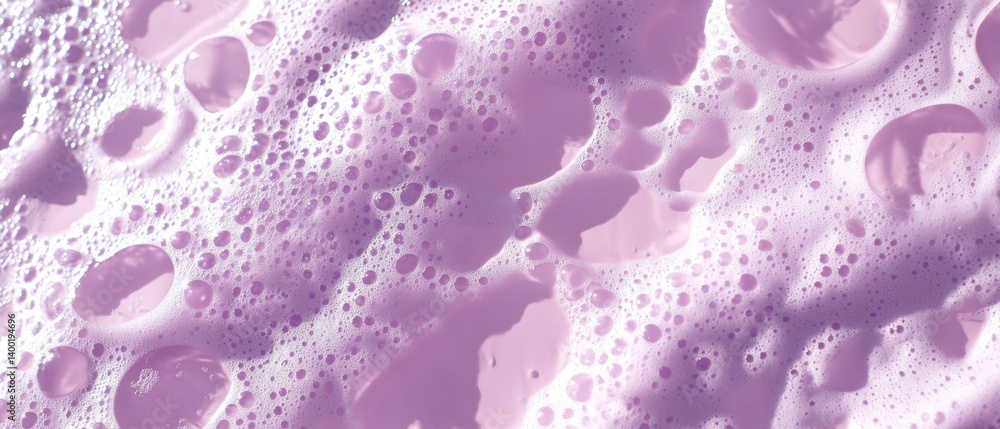 Poster dreamy lilac foam texture close up capturing delicate bubbles and soft light creating a serene and a