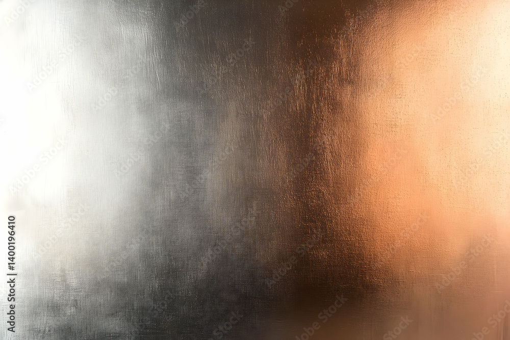 Poster a gradient metallic texture transitioning from silver to copper.