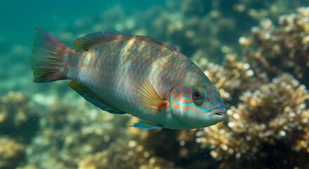 Ocean Wonder A Vibrant Reef Fish Portrait AI Generated