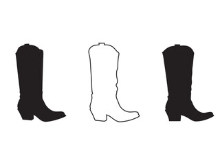 Cowboy Boot silhouettes set