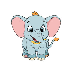 Obraz premium That's a cute baby elephant cartoon, vector illustration
