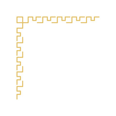 Gold chinese corner border ornaments. Asian new year decorative traditional borders. Vector illustration 