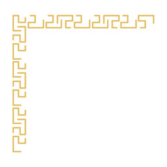 Gold chinese corner border ornaments. Asian new year decorative traditional borders. Vector illustration 