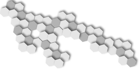 Abstract 3d hexagon grey and white out line technology style honeycomb seamless pattern background. Vector illustration.