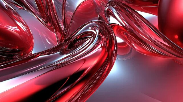 Striking Red Chrome Abstract: A Mesmerizing Visual Journey into Modern Art