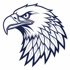 Obraz premium Majestic Eagle Head Profile Vector Black and White Drawing
