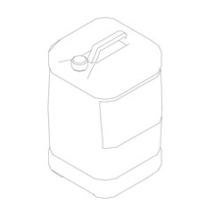 A white Canister with a black handle. The container is square in shape