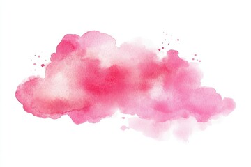 Abstract watercolor cloud shape.  Soft pink and peachy hues. Delicate artistic splatter