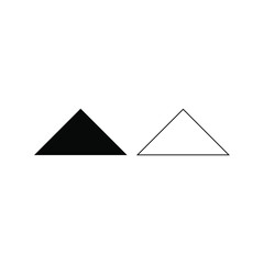 two triangle silhouette and other outline vector on white background