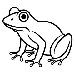 Clean Line Art Frog Drawing