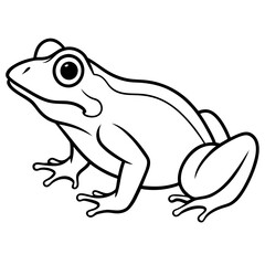 Clean Line Art Frog Drawing