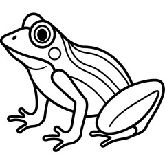 Clean Line Art Frog Drawing