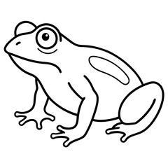 Clean Line Art Frog Drawing