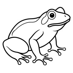 Clean Line Art Frog Drawing