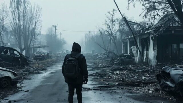 Desolate Urban Landscape An Intense Journey Through a Post-Apocalyptic City Full of Untold Stories and Secrets