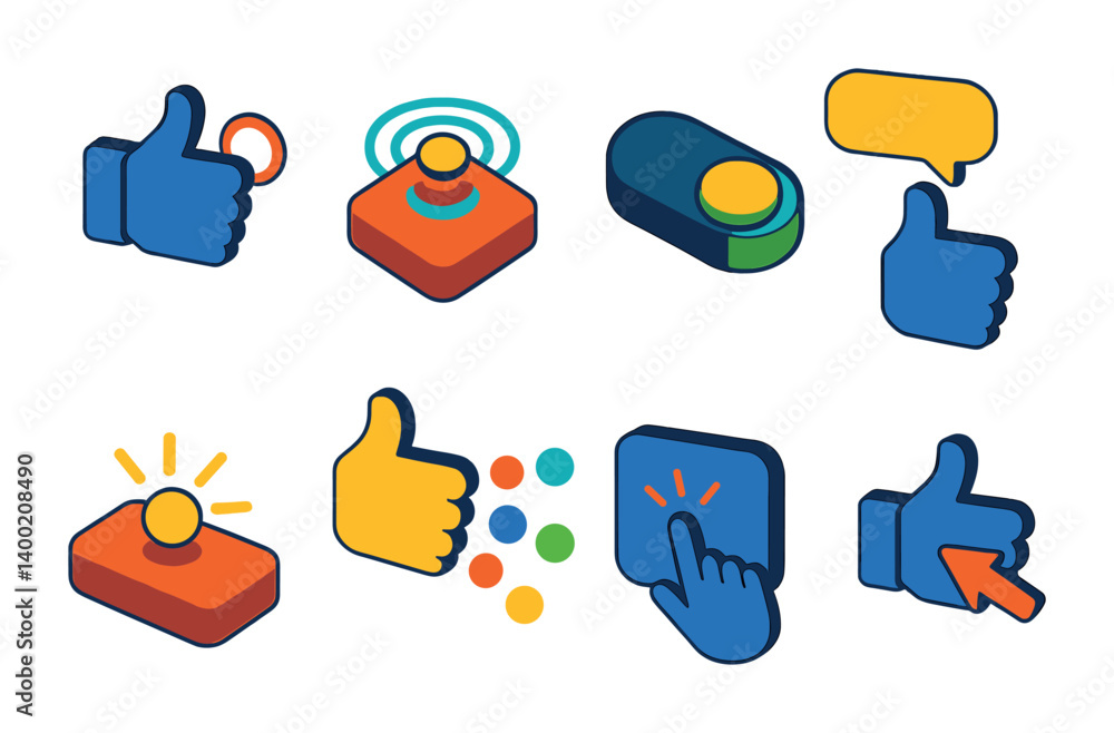 Aufkleber isometric flat vector set of icons of ui customization settings: theme, wallpaper, font size, layout