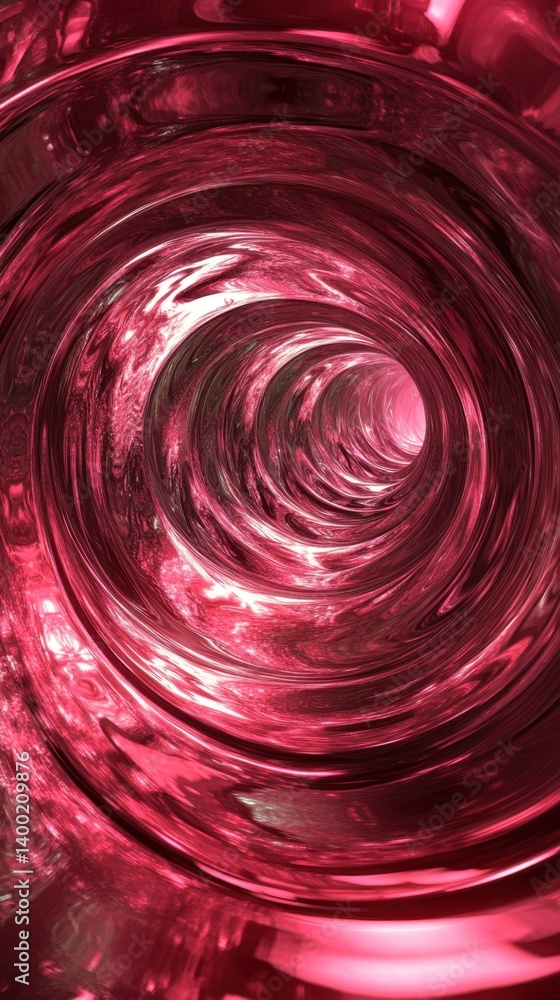Poster abstract magenta tunnel with swirling patterns and light at the end creates a sense of depth and mys