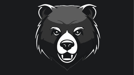 Stylized vector black bear head with
