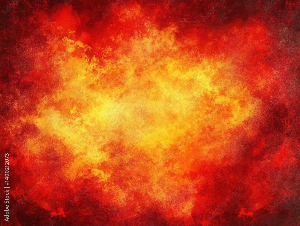 Poster fiery burst of color abstract art background with intense red and yellow hues for dynamic design pro