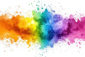 Vibrant watercolor splash art on white background showcasing spectrum of colors in a dynamic composition