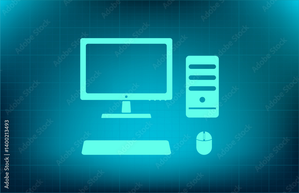 Poster vector icon on blue background with gradient