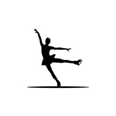 figure ice skating vector silhouette