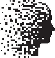 Pixel Art Head Vector