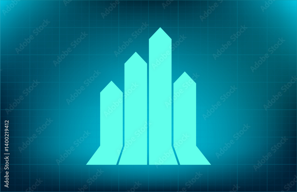Poster vector icon on blue background with gradient