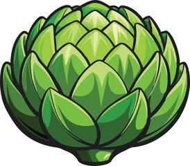  Delicious food vector artwork illustration of a fresh green artichoke