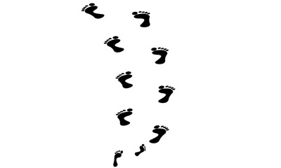 Feet badge on white background. vector illustration. Footprints icon isolated on white background. Vector illustration.Footprints, bare feet .