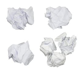  paper ball trash on transparent background