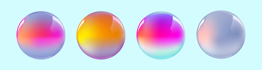 Realistic glossy  rainbow ball.Abstract 3D light bubble with glare.Geometric abstract  iridescent liquid shape.