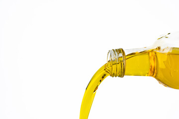 Organic olive oil on white background