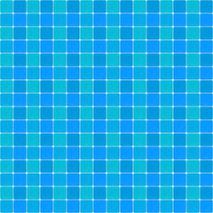 seamless pattern: shades of blue glitter rounded square tiles on white background