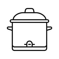Slow Cooker Minimalist Line Icon Design