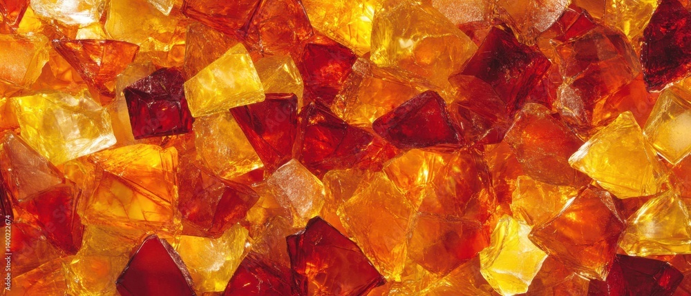 Aufkleber abstract fire glass gems background with warm tones and geometric shapes for modern design projects 