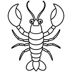 Clean Lobster Line Drawing Vector