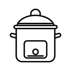 Slow Cooker Kitchen Icon in Outline Style