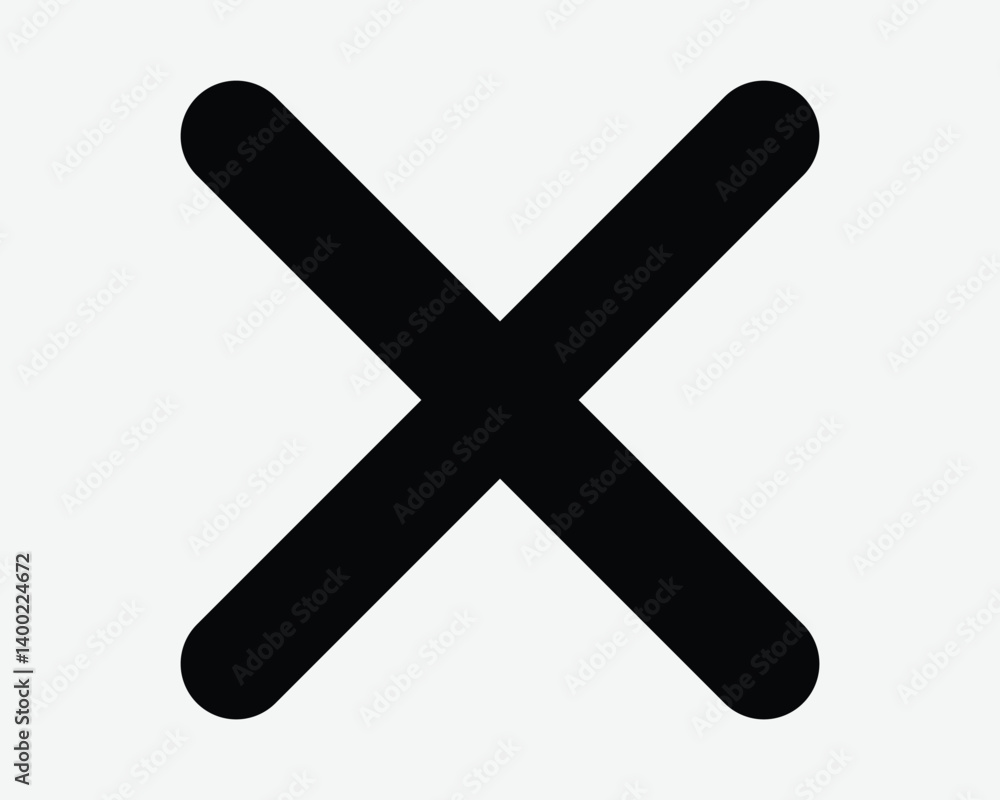 Poster cross x icon delete sign cancel prohibited mark vote choice remove check reject checkmark vector gra