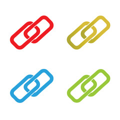 Four interlocked chain link vector icons design.