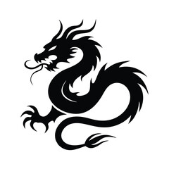 dragon tattoo silhouette vector design
