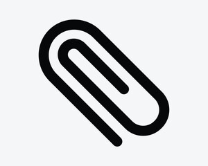 Obraz premium Paper Clip Attachment Attach File Link Icon Black White Shape Outline Paperclip Note Fastener Office School Stationary Clamp Document Vector Sign Symbol