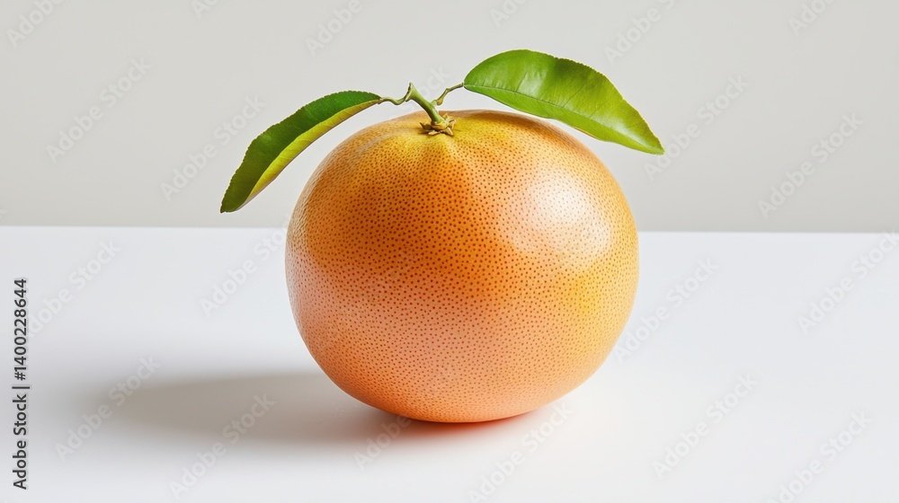 Poster simple yet elegant shot of a pomelo, its round shape and subtle texture displayed against a white ba