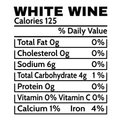 White Wine Nutrition Facts SVG