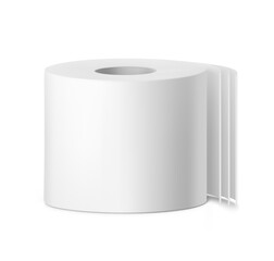 Paper roll mockup. Vector illustration isolated on white background. Front view. Can be use for template your design, presentation, promo, ad. EPS10.