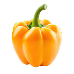 Fresh Orange Bell Pepper Isolated on White Background Ripe Sweet Pepper Orange Paprika Healthy Eating Vegetable Ingredient Vegetarian Food Organic Produce Farm Fresh Grocery Store Item Colorful